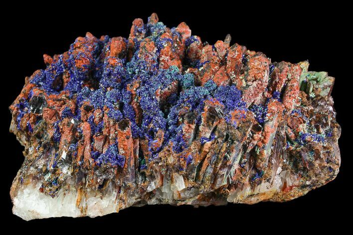 Azurite and Malachite on Quartz - Morocco #92546